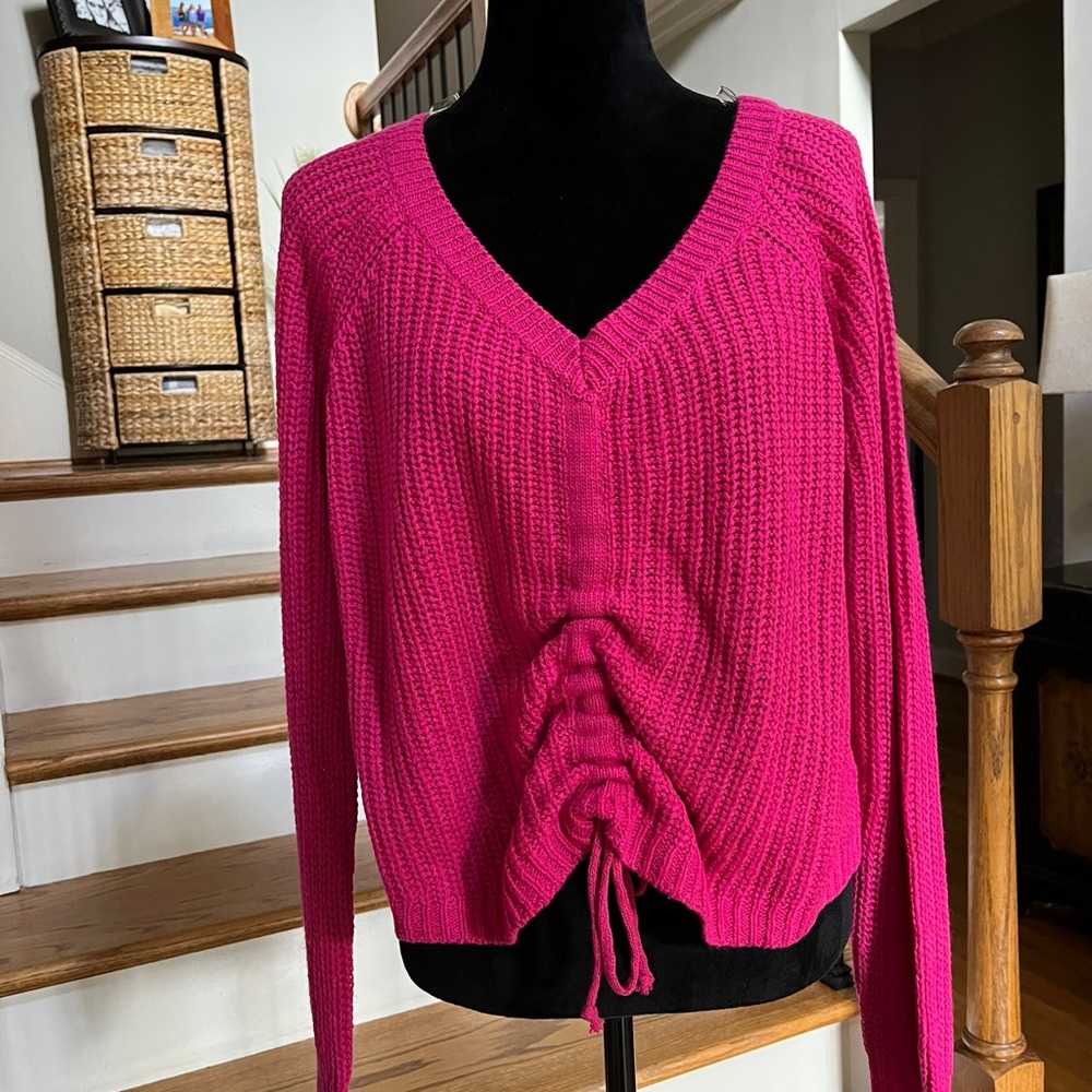Front tie sweater